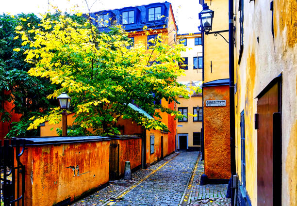 Free Stock Photo of Narrow City Street With Brick Buildings | Download ...