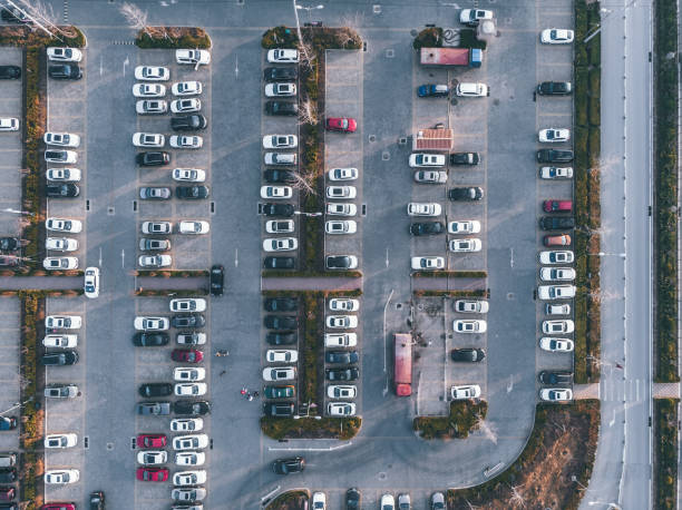 istock Top View over Outdoor Parking Lots 1217397785