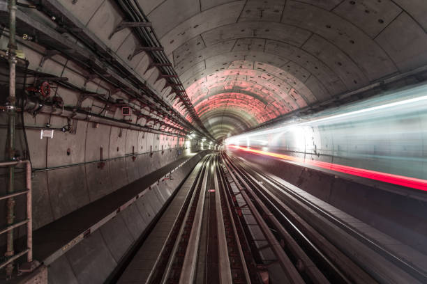 istock Dubai Metro Rail Riding through Tunnel 1217398229