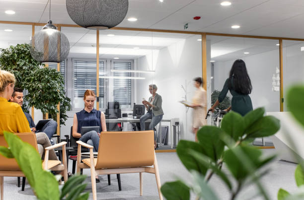 istock Business people sitting in the lobby 1217399724