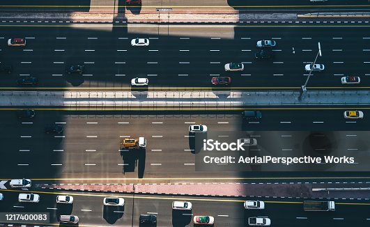 istock Aerial Top Down View of City Traffic on a Highway 1217400083
