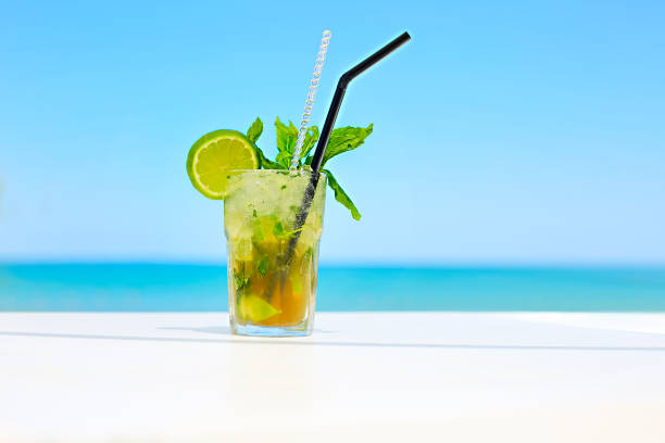 istock Fresh mojito cocktail with ice cubes 1217402625