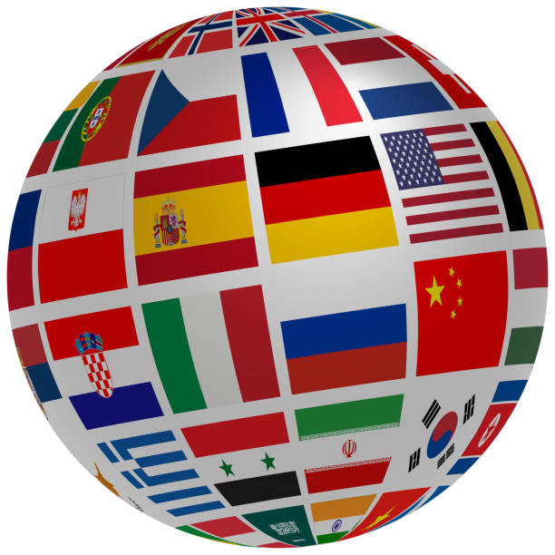 istock 3D Globe from flags of the countries of the world infected with a coronovirus. Map of Coronovirus 1217404593