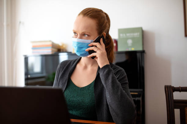 istock Woman working from home during corona virus lockdown 1217404977