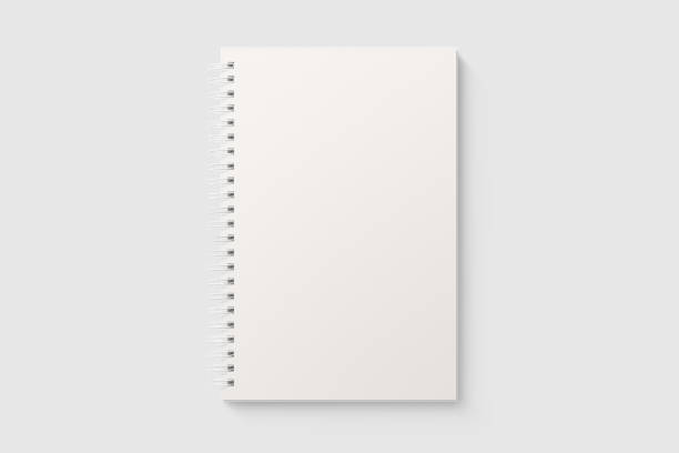 istock Real photo, blank spiral bound notepad mockup template, isolated on light grey background. 1217405583
