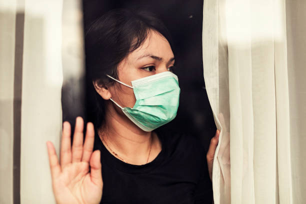 istock woman in isolation at home for virus outbreak or hypochondria 1217405643