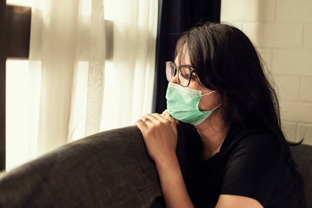istock woman in isolation at home for virus outbreak or hypochondria 1217405848