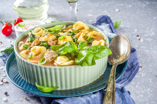 istock Italian tortellini pasta soup 1217408299