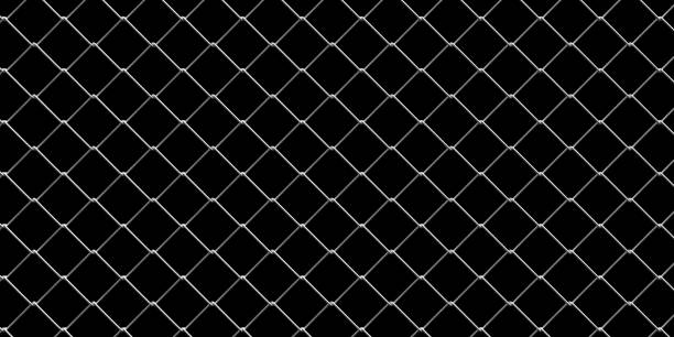 istock Steel wire mesh on black background. 3d illustration 1217408336