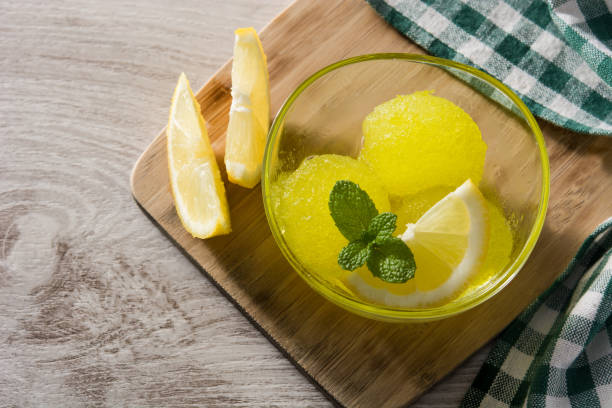 istock Lemon sorbet in glasses 1217408957