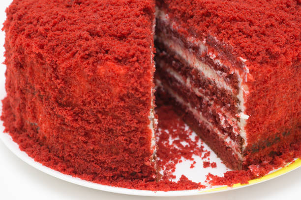 istock bright red cake called red velvet 1217410759