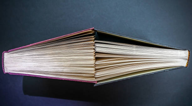 istock Book pages close up on a dark background. 1217411152