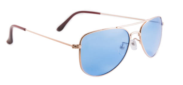 istock Blue Aviator Sunglasses isolated on white background 1217414124