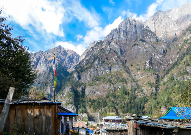istock Chame - A small village under high Himalayasn chain 1217414877