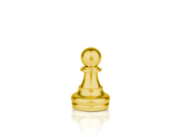 istock The gold Pawn Chess pieces battle isolated on white background with clipping path 1217415084
