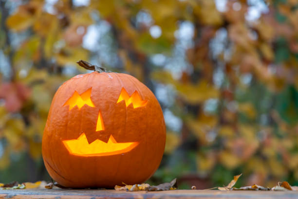 istock halloween pumpkin, autumn still life 1217415093