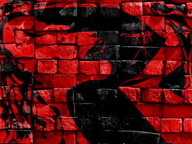 istock Colorful surreal world. Virtual graffiti. Abstract image, drawn on a photo of a brick wall. 1217418323