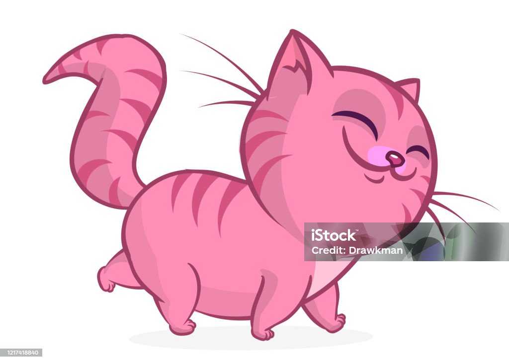 Cute And Funny Cartoon Cat Vector Illustration Stock Illustration -  Download Image Now - Domestic Cat, Overweight, Chartreux Cat - iStock