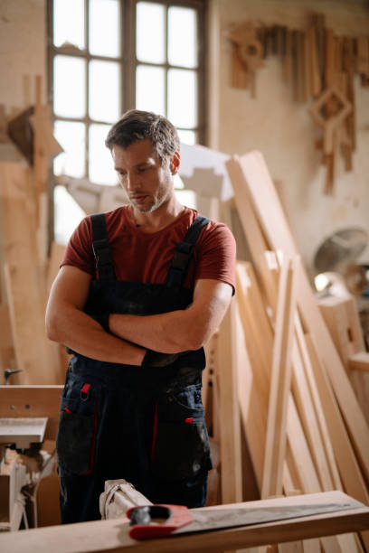 istock Carpenter at work stock photo 1217419238