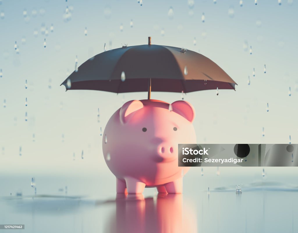 Piggy Bank,3d Render Insurance Stock Photo