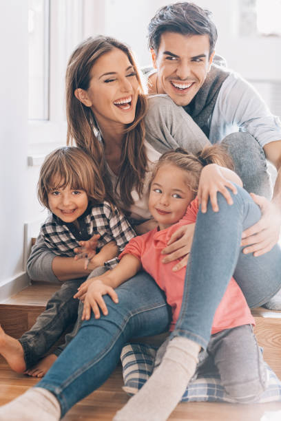 istock Happy family with two children 1217422300
