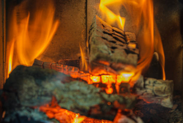 istock Wood fire burns in the oven 1217422374