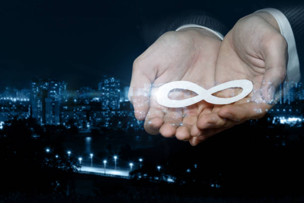 istock Concept of support for unlimited Internet urban network. 1217423823