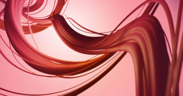 istock Abstract twisted lines. Beautiful swirls, bright turbulence curls. Smooth modern background design. curve shape in motion, fluid line composition. 3d render 1217429808