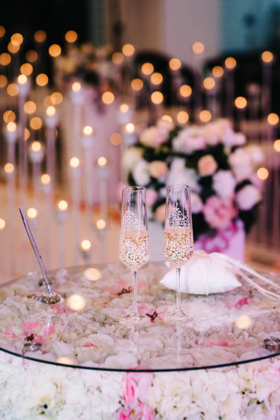 istock wedding glasses for wine and champagne from crystal 1217430617