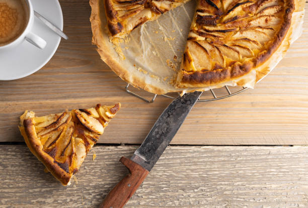 istock Homemade apple pie with a cup of coffee. 1217433098