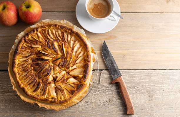 istock Homemade apple pie with a cup of coffee. 1217433100