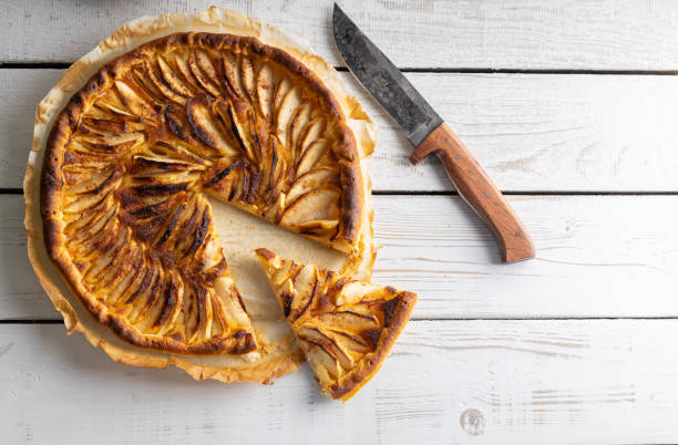 istock Homemade apple pie with a cup of coffee. 1217433124