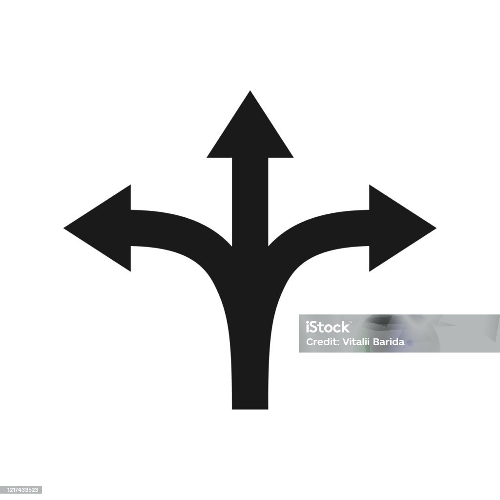 Branching Sign Branching Arrow Flat Vector Stock Illustration - Download Image Now ...