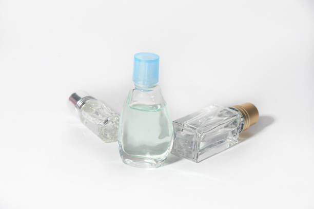 istock Perfume and aromatic oils on a white background. Perfumes and perfume making 1217440219