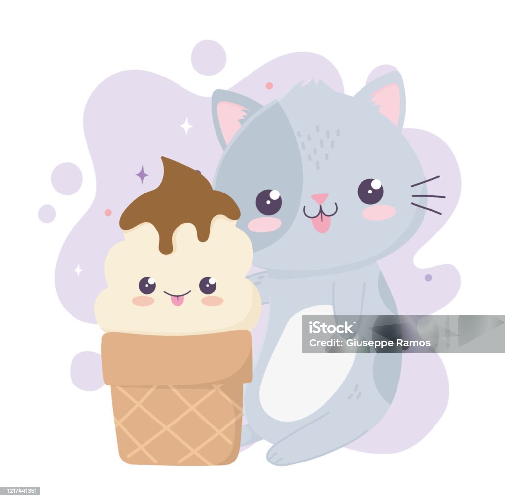 Ilustración de Lindo Pequeño Gato Con Helado Kawaii Carácter De Dibujos Animados y más Vectores Libres de Derechos de Alegría - iStock Ilustración de Lindo Pequeño Gato Con Helado Kawaii Carácter De Dibujos Animados y más Vectores Libres de Derechos de Alegría - iStock