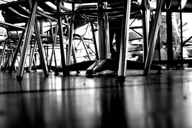 istock Low Angle View of Tables and Chairs 1217441384