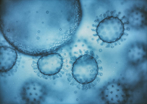 Viral structure. Viral particle is made up of a nucleus of nucleic acid (DNA or RNA) surrounded by a protein coat. Conceptual illustrative virus.