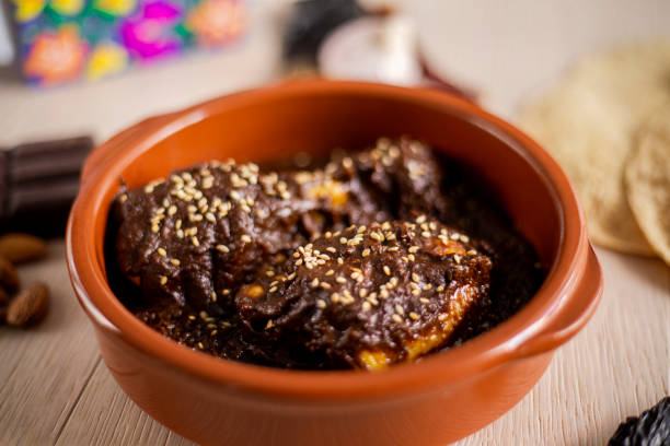 istock Mexican food, chicken with mole 1217442945