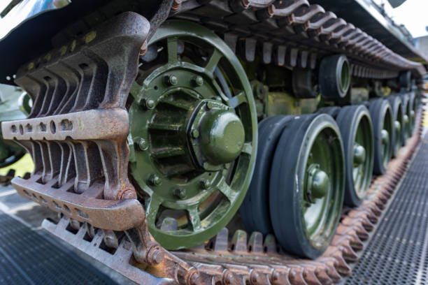 istock Continuous track of the tank 1217443382