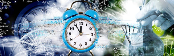 istock image of an alarm clock from which particles come off forming a stream 1217443470