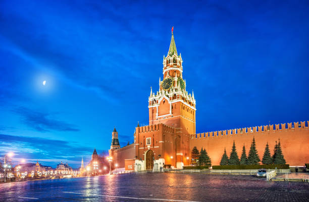 istock Spasskaya tower on Red Square 1217446037