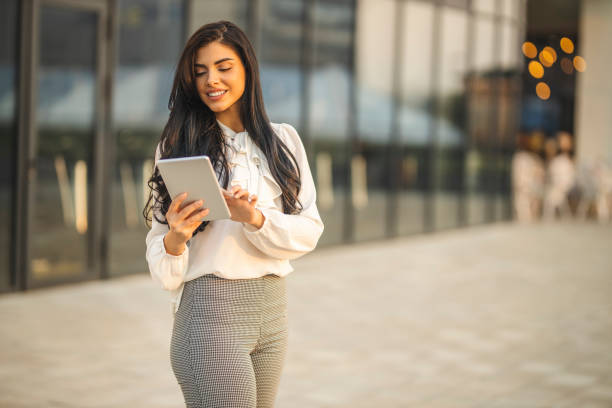 istock Businesswoman using digital tablet and working 1217448967