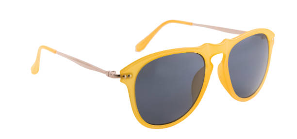 Fancy Yellow Sunglasses isolated on white background.