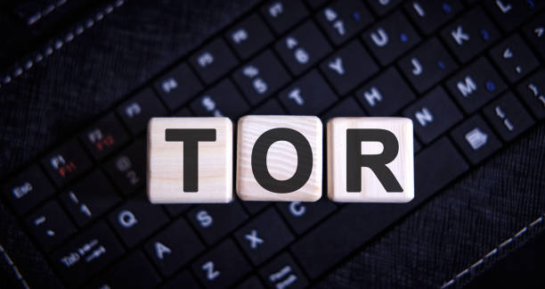 TOR word concept on cubes on the keyboard