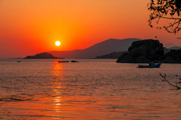A sunset scene from Kapikiri, Bafa Lake, Milas,Turkey.