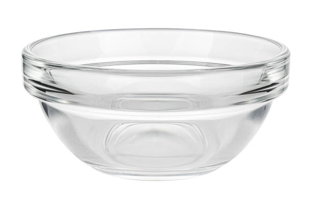 istock Empty small transparent glass round bowl isolated on white background 1217454980