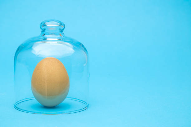istock Egg in quarantine minimal creative easter 2020 coronavirus pandemic concept. 1217457436