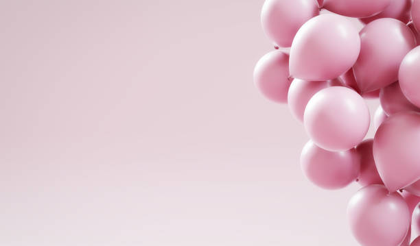 istock Cluster of pink balloons. Greeting card 1217460702