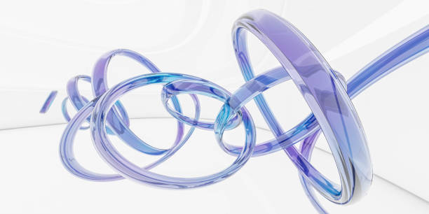 istock blue and pink neon colored rings, modern futuristic background texture with copy space 3d render illustration 1217462883