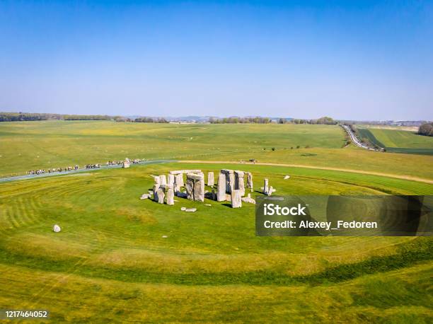 Aerial View Of Stonehenge In Summer England Stock Photo - Download Image Now - Stonehenge, Summer Solstice, Drone